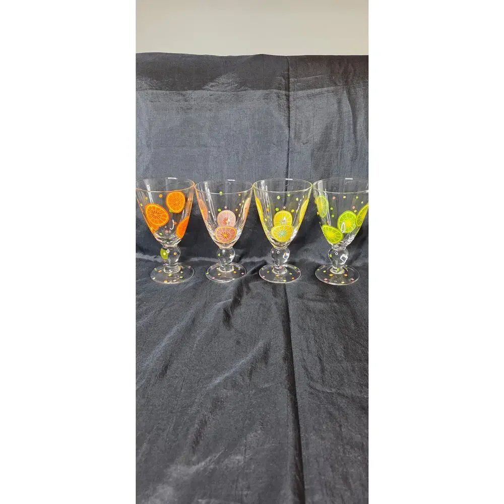 Set of 4 Citrus Slices Goblets